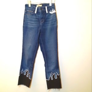 Levi's 512 Hand-Painted Perfectly Slimming Stretch  Skinny High Waisted/Cropped